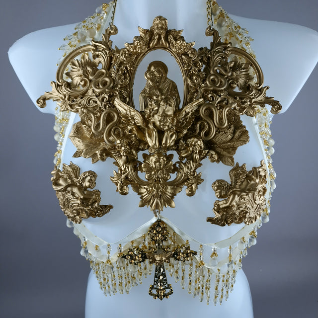"Caelesti" Gold Filigree Nipple Pasties & Beading Body Jewellery