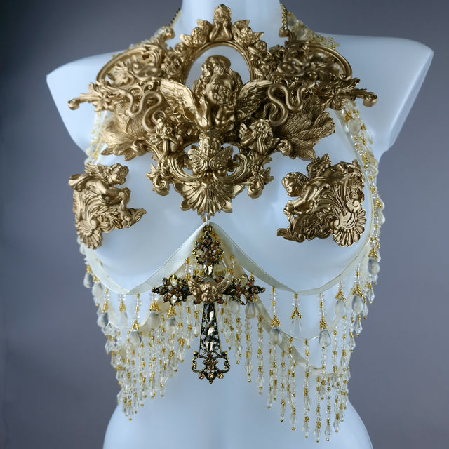 "Caelesti" Gold Filigree Nipple Pasties & Beading Body Jewellery