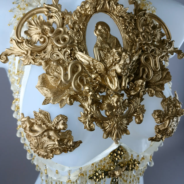 "Caelesti" Gold Filigree Nipple Pasties & Beading Body Jewellery