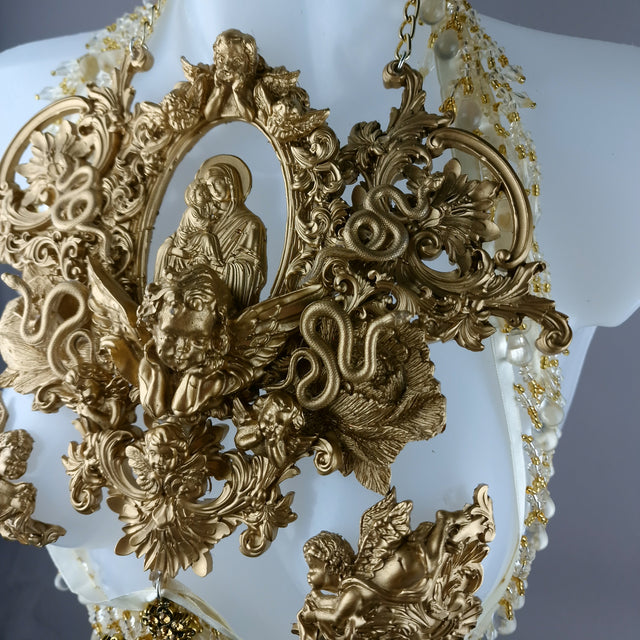 "Caelesti" Gold Filigree Nipple Pasties & Beading Body Jewellery