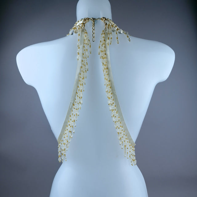 "Caelesti" Gold Filigree Nipple Pasties & Beading Body Jewellery