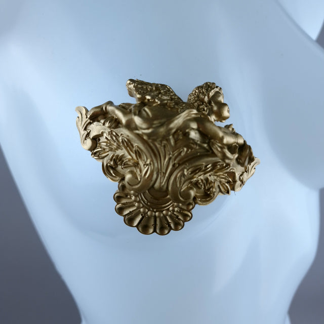"Divina" Gold Filigree & Cherub Nipple Pasties