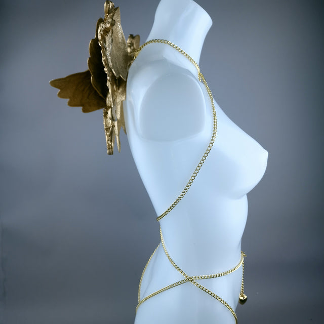 "Host" Gold Filigree Wings Body Jewellery