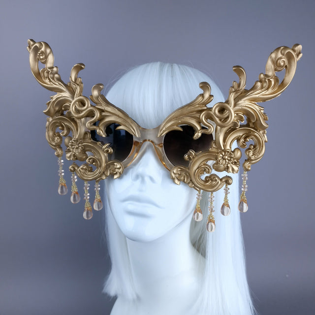"Fringilla" OTT Gold Filigree Beading Sunglasses