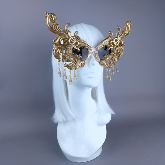 "Fringilla" OTT Gold Filigree Beading Sunglasses