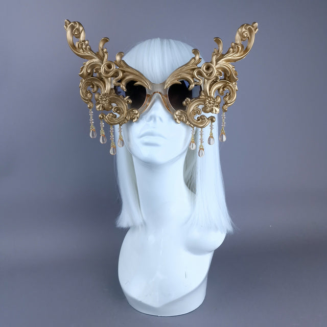 "Fringilla" OTT Gold Filigree Beading Sunglasses