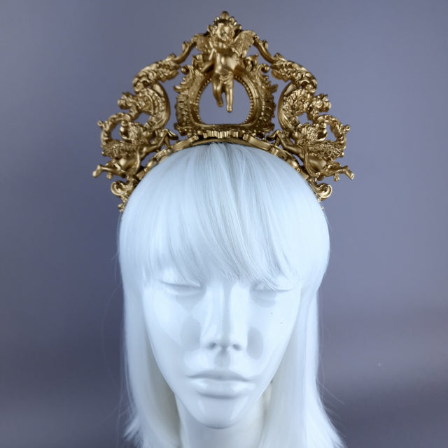 "Kishë" Gold FIligree & Cherub Headdress
