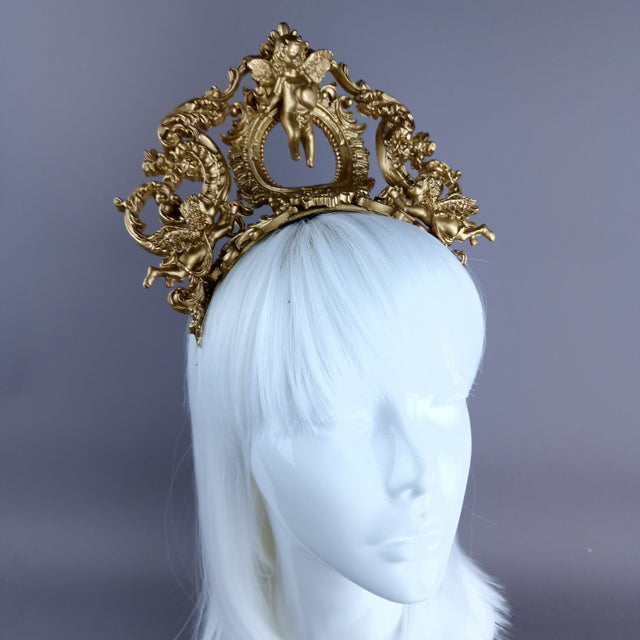 "Kishë" Gold FIligree & Cherub Headdress