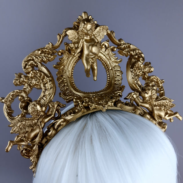 "Kishë" Gold FIligree & Cherub Headdress