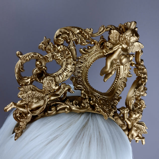"Kishë" Gold FIligree & Cherub Headdress