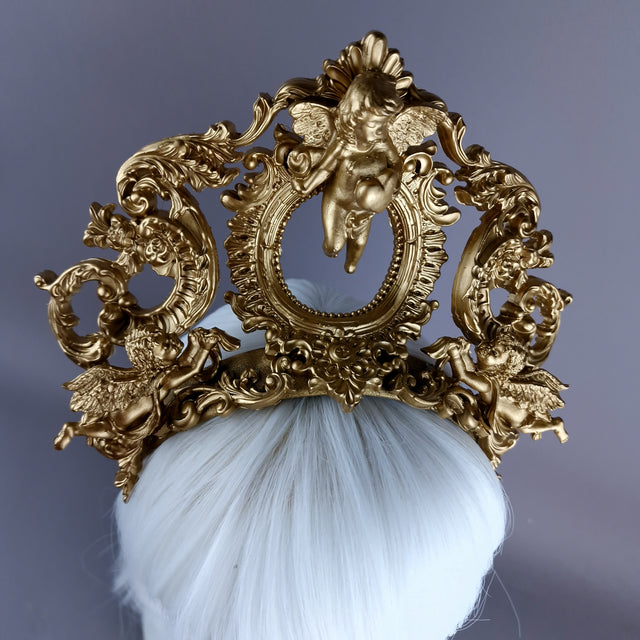 "Kishë" Gold FIligree & Cherub Headdress