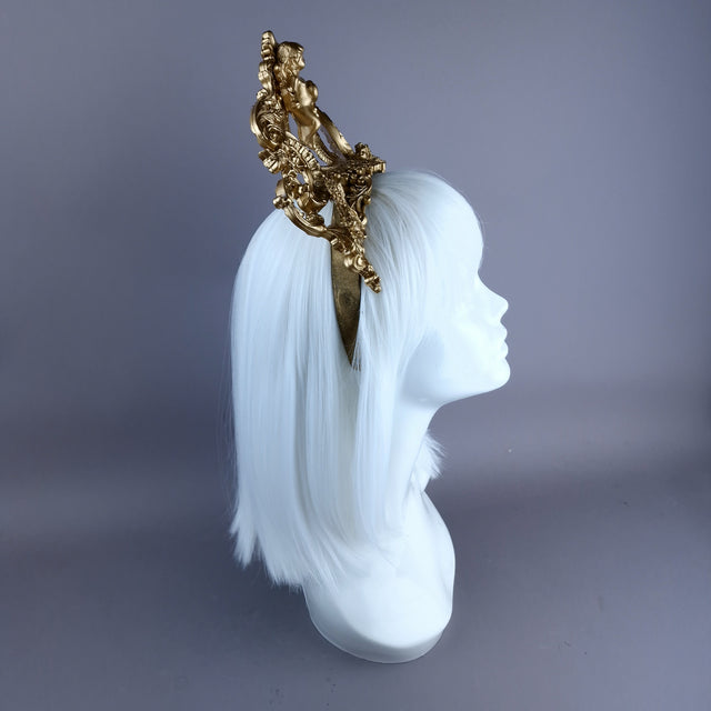 "Kishë" Gold FIligree & Cherub Headdress