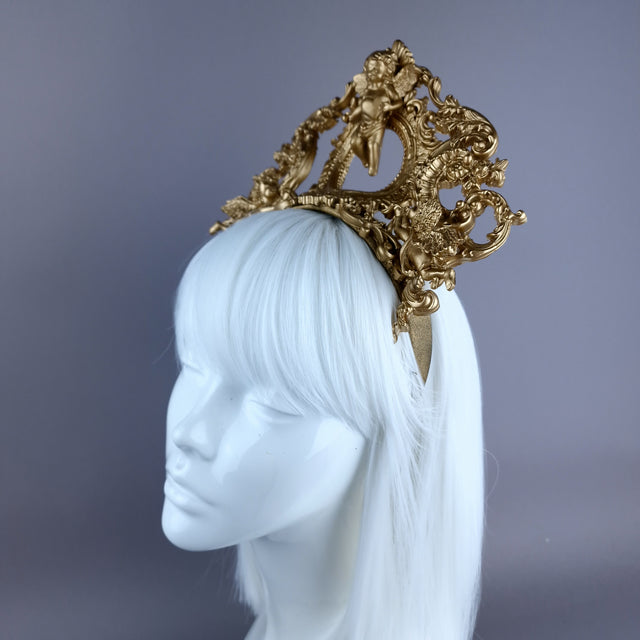 "Kishë" Gold FIligree & Cherub Headdress
