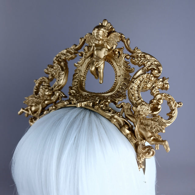 "Kishë" Gold FIligree & Cherub Headdress