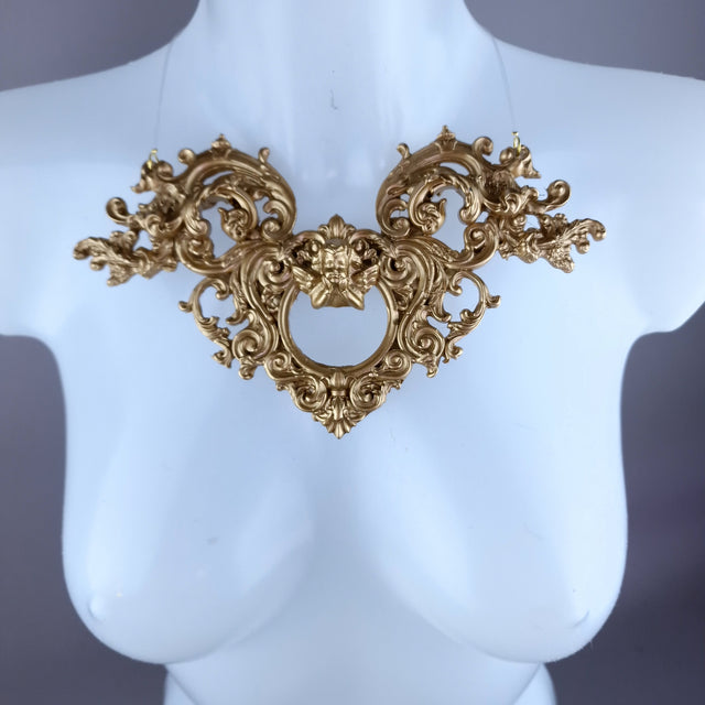 "Oringo" Gold Cherub & Filigree Neckpiece