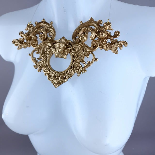 "Oringo" Gold Cherub & Filigree Neckpiece
