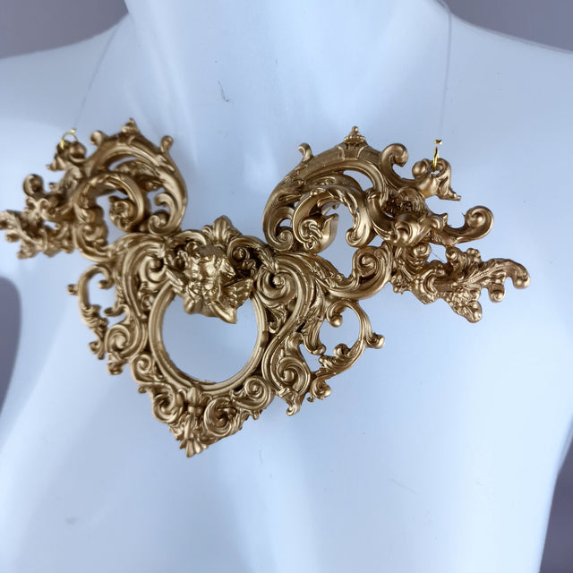"Oringo" Gold Cherub & Filigree Neckpiece