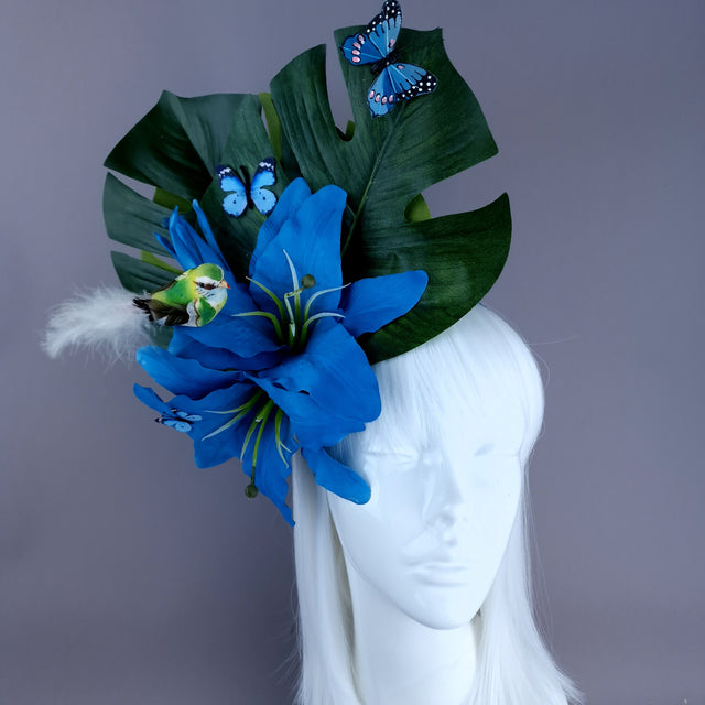 "Celastrina" Blue Flower, Bird & Butterfly Headdress
