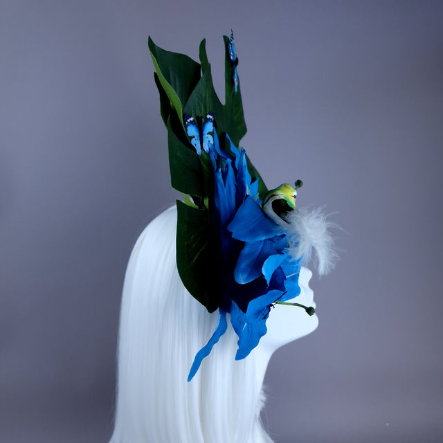 "Celastrina" Blue Flower, Bird & Butterfly Headdress