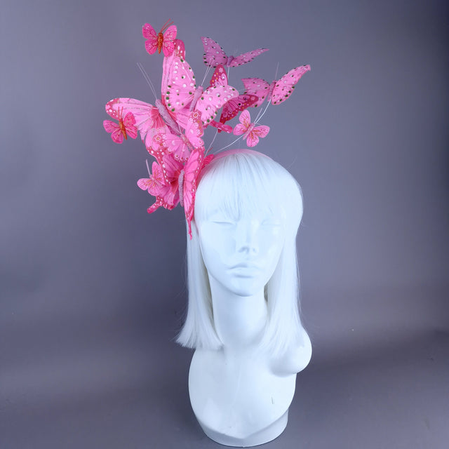 "Flutura" Pink Butterfly Headdress