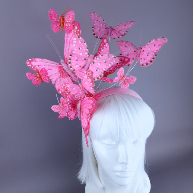 "Flutura" Pink Butterfly Headdress