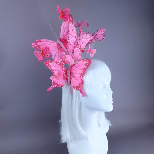 "Flutura" Pink Butterfly Headdress