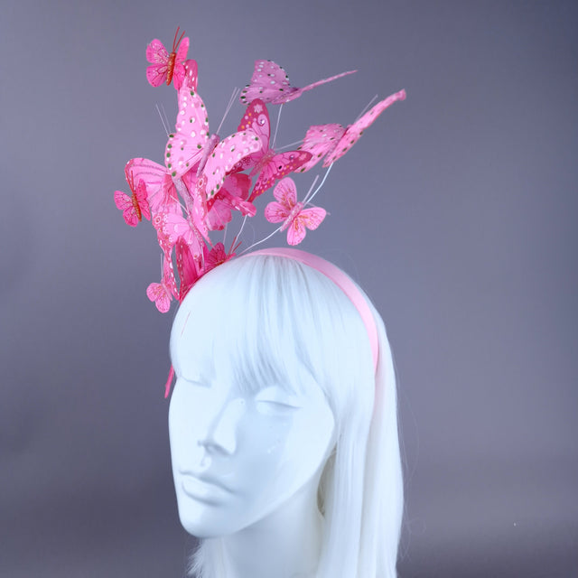 "Flutura" Pink Butterfly Headdress