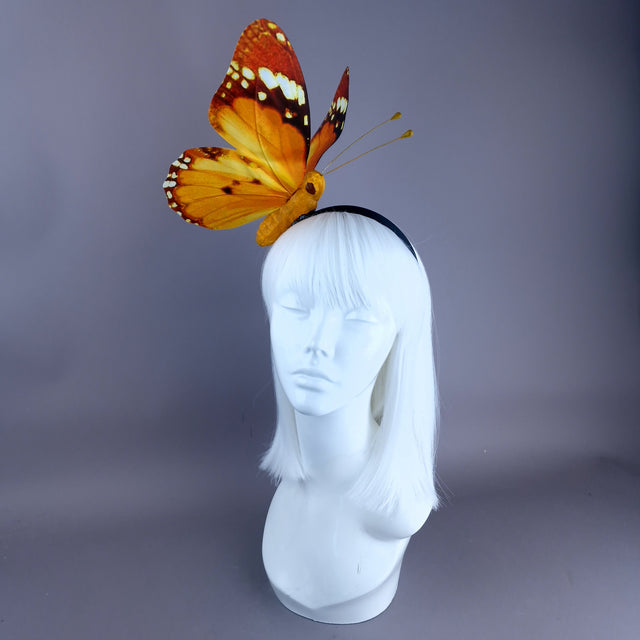 "Kocho" Giant Orange Butterfly Headdress