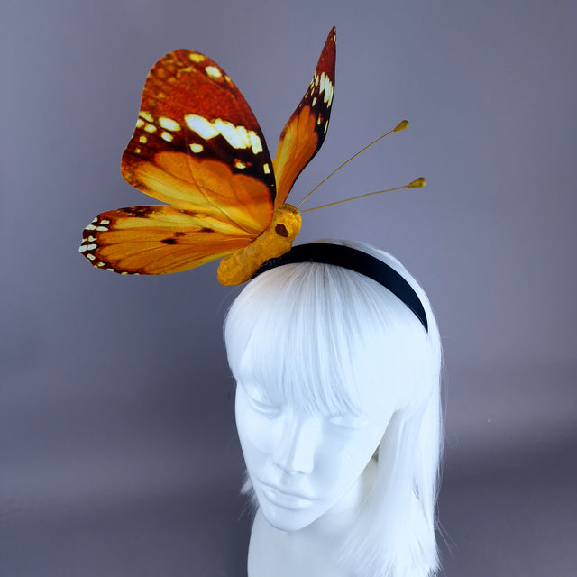 "Kocho" Giant Orange Butterfly Headdress