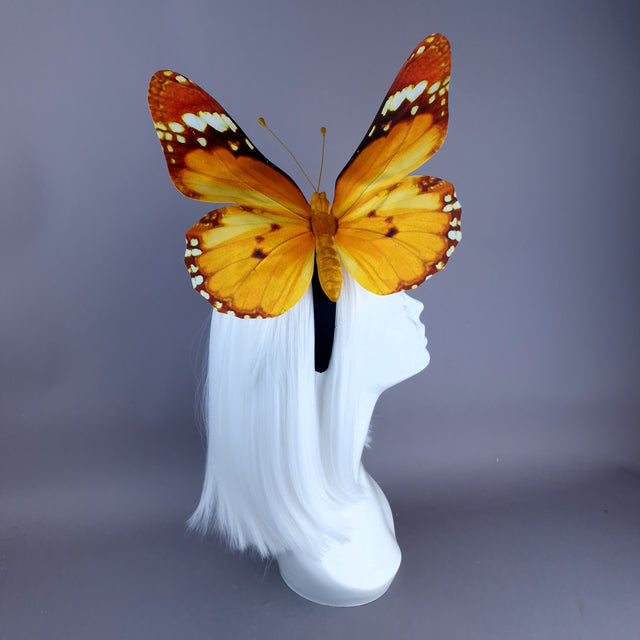 "Kocho" Giant Orange Butterfly Headdress