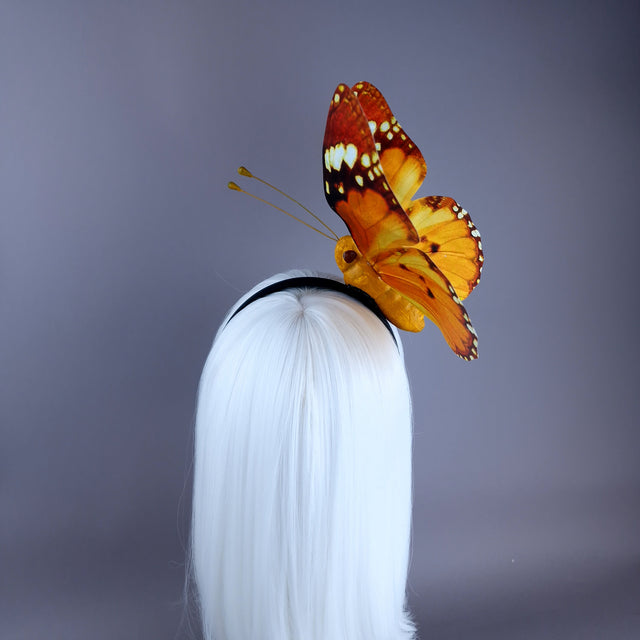 "Kocho" Giant Orange Butterfly Headdress