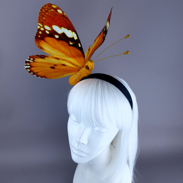 "Kocho" Giant Orange Butterfly Headdress