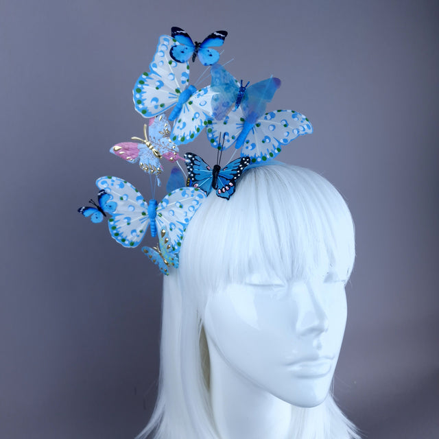 "Sebille" Blue Butterfly Headdress