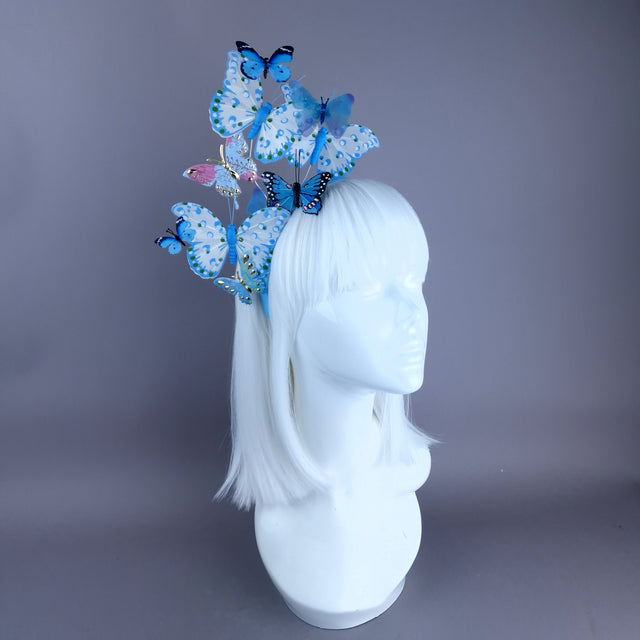 "Sebille" Blue Butterfly Headdress