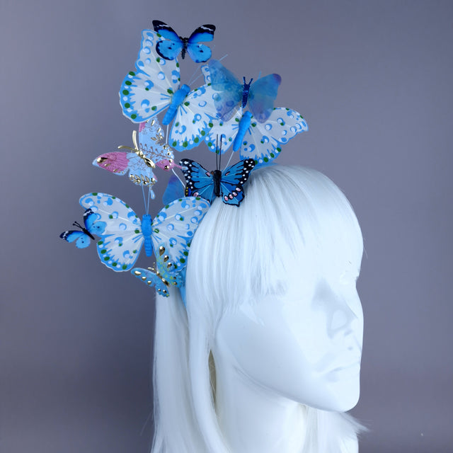 "Sebille" Blue Butterfly Headdress