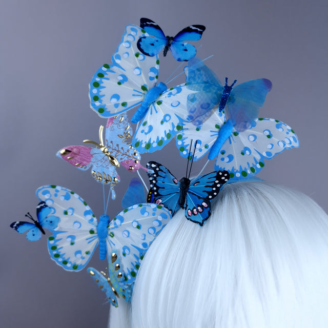 "Sebille" Blue Butterfly Headdress