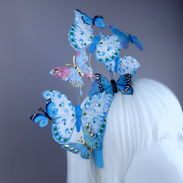 "Sebille" Blue Butterfly Headdress