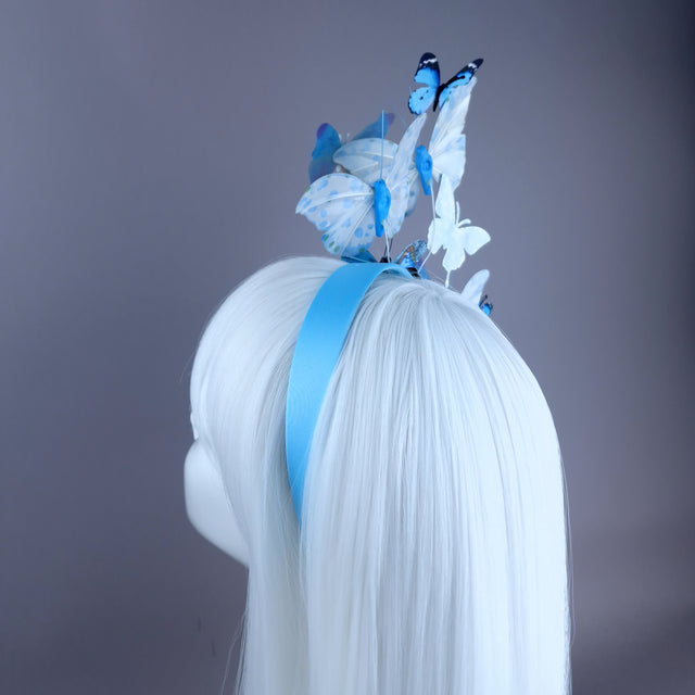 "Sebille" Blue Butterfly Headdress