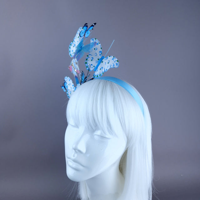 "Sebille" Blue Butterfly Headdress