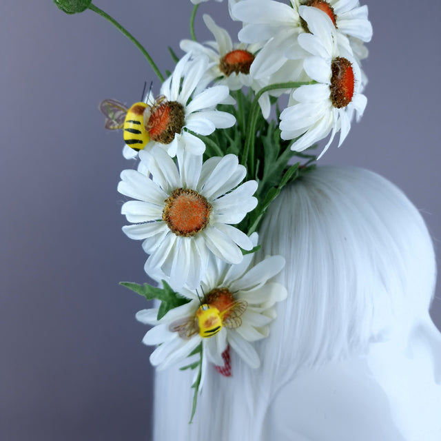 "Aubrette" Daisy & Bee Flower Headdress