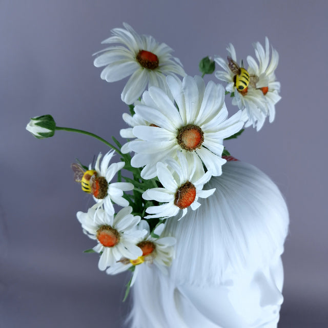 "Aubrette" Daisy & Bee Flower Headdress