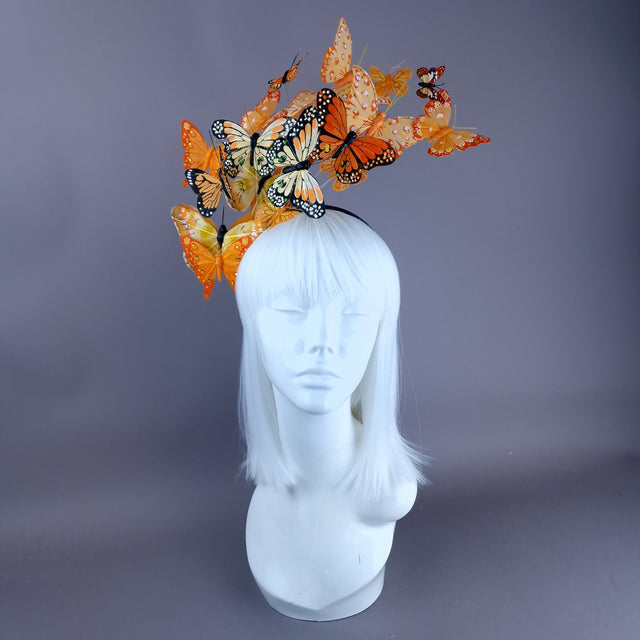 "Kelebek" Orange Butterfly Headdress
