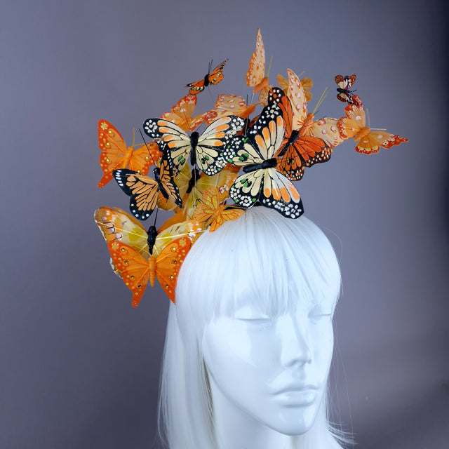 "Kelebek" Orange Butterfly Headdress