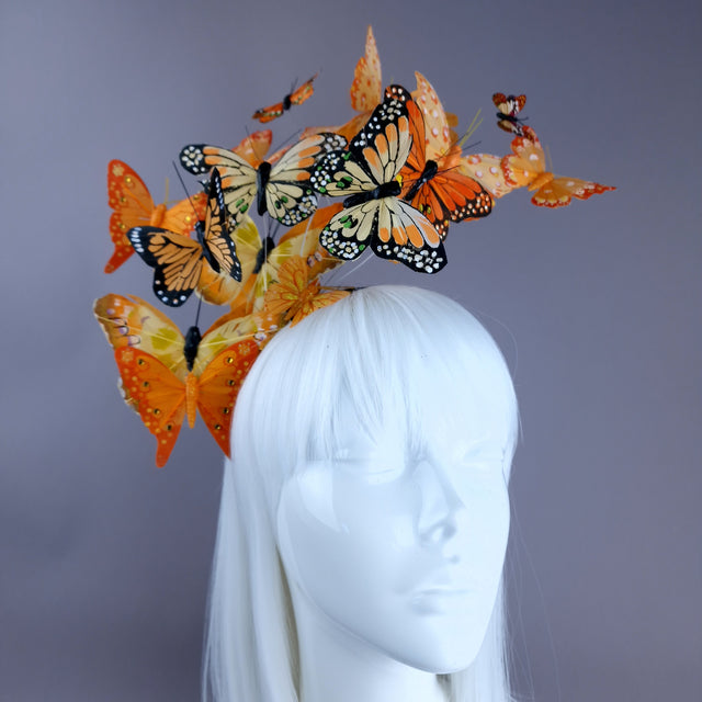 "Kelebek" Orange Butterfly Headdress
