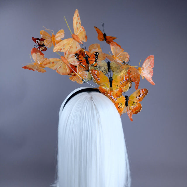 "Kelebek" Orange Butterfly Headdress