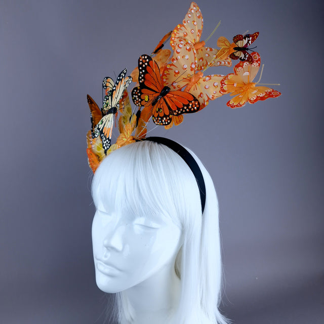 "Kelebek" Orange Butterfly Headdress