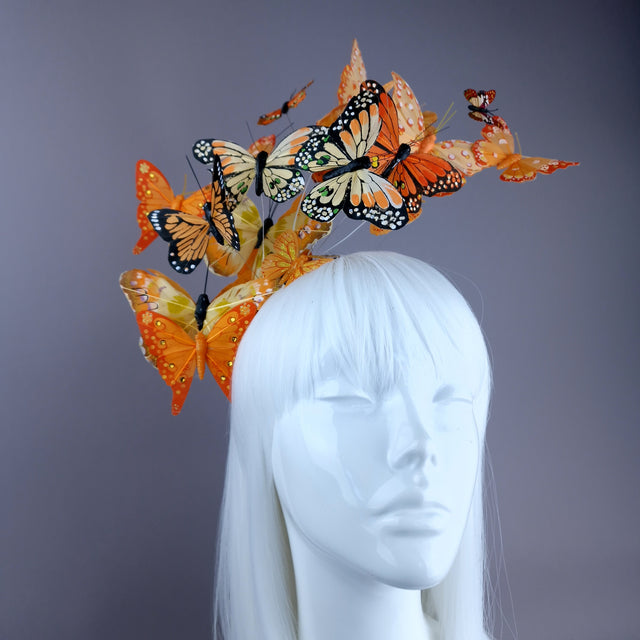"Kelebek" Orange Butterfly Headdress