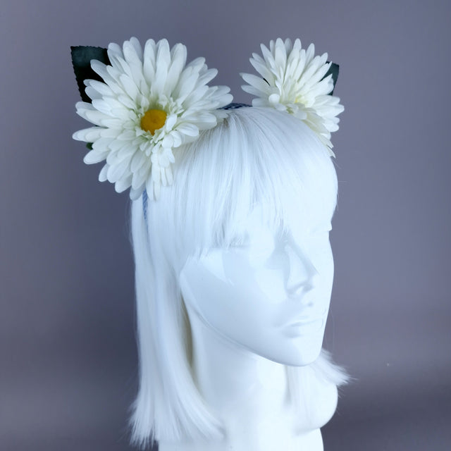 "Posy" White Flower Ear Headpiece