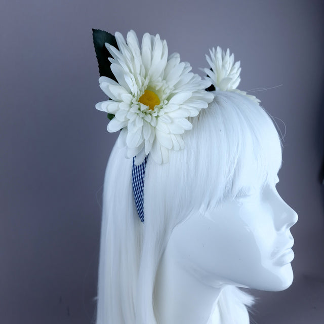 "Posy" White Flower Ear Headpiece