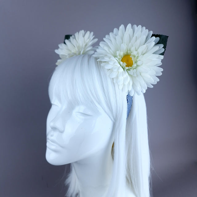 "Posy" White Flower Ear Headpiece